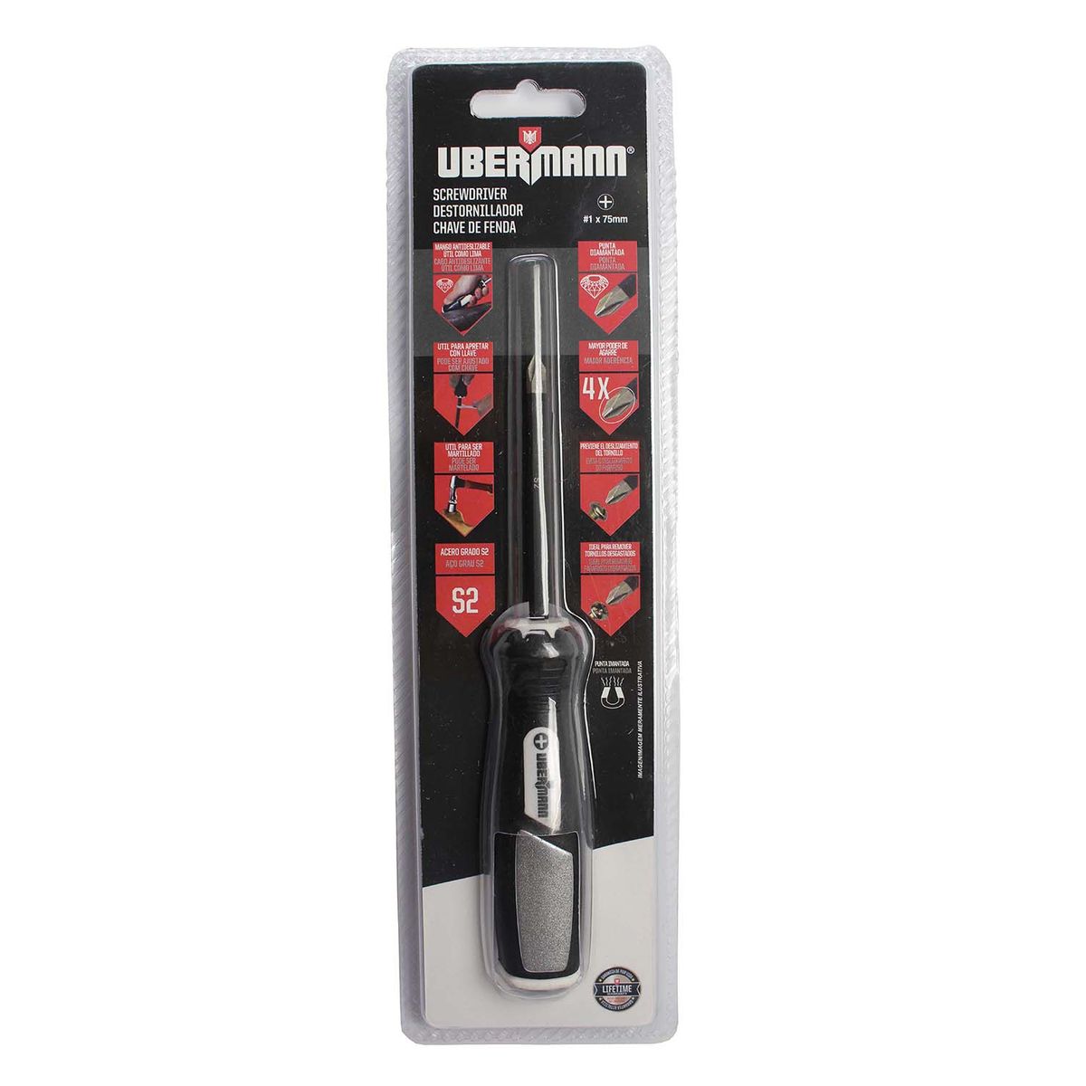 Destornillador Phillips #1x3" acero, marca UBERMANN - Foto 2