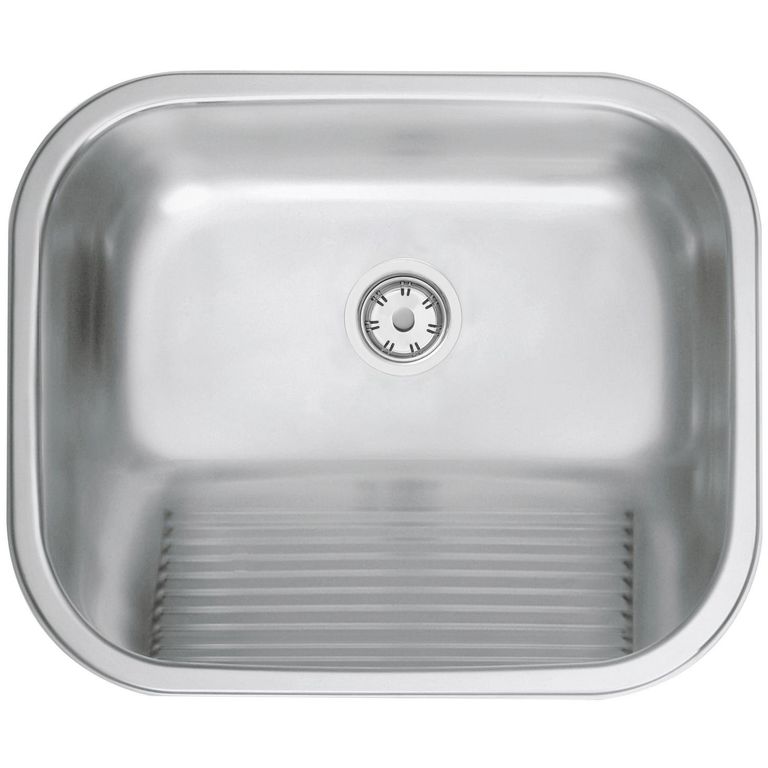 Lavadero de Ropa Forma Rectangular Acero Inoxidable 44x23x50 cm Gris