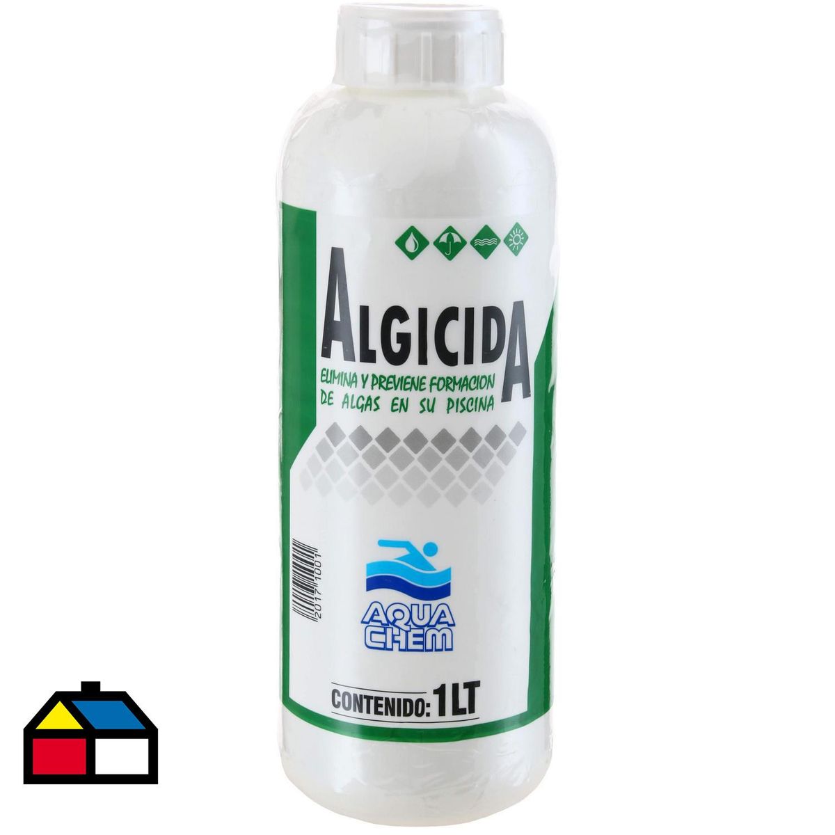 AQUACHEM - Alguicida para Piscina Líquido 1 l Frasco (plástico/vidrio)