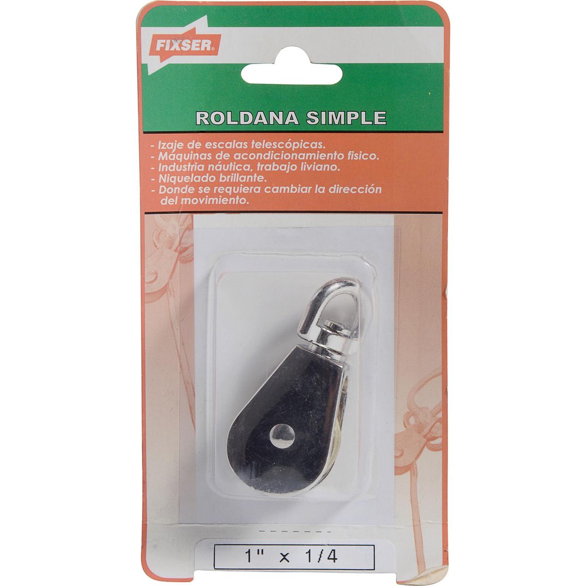 FIXSER - Roldana simple 1 pulgadas Cromado