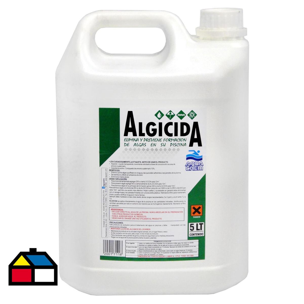 AQUACHEM - Alguicida para Piscina Líquido 5 l Bidón