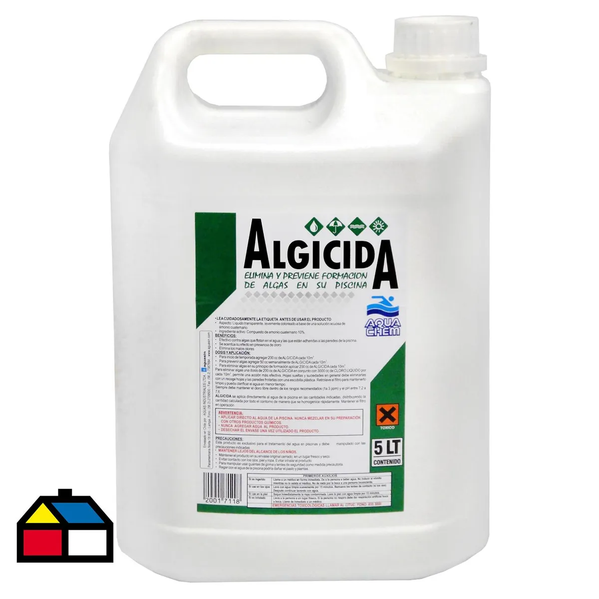 AQUACHEM - Alguicida para Piscina Líquido 5 l Bidón