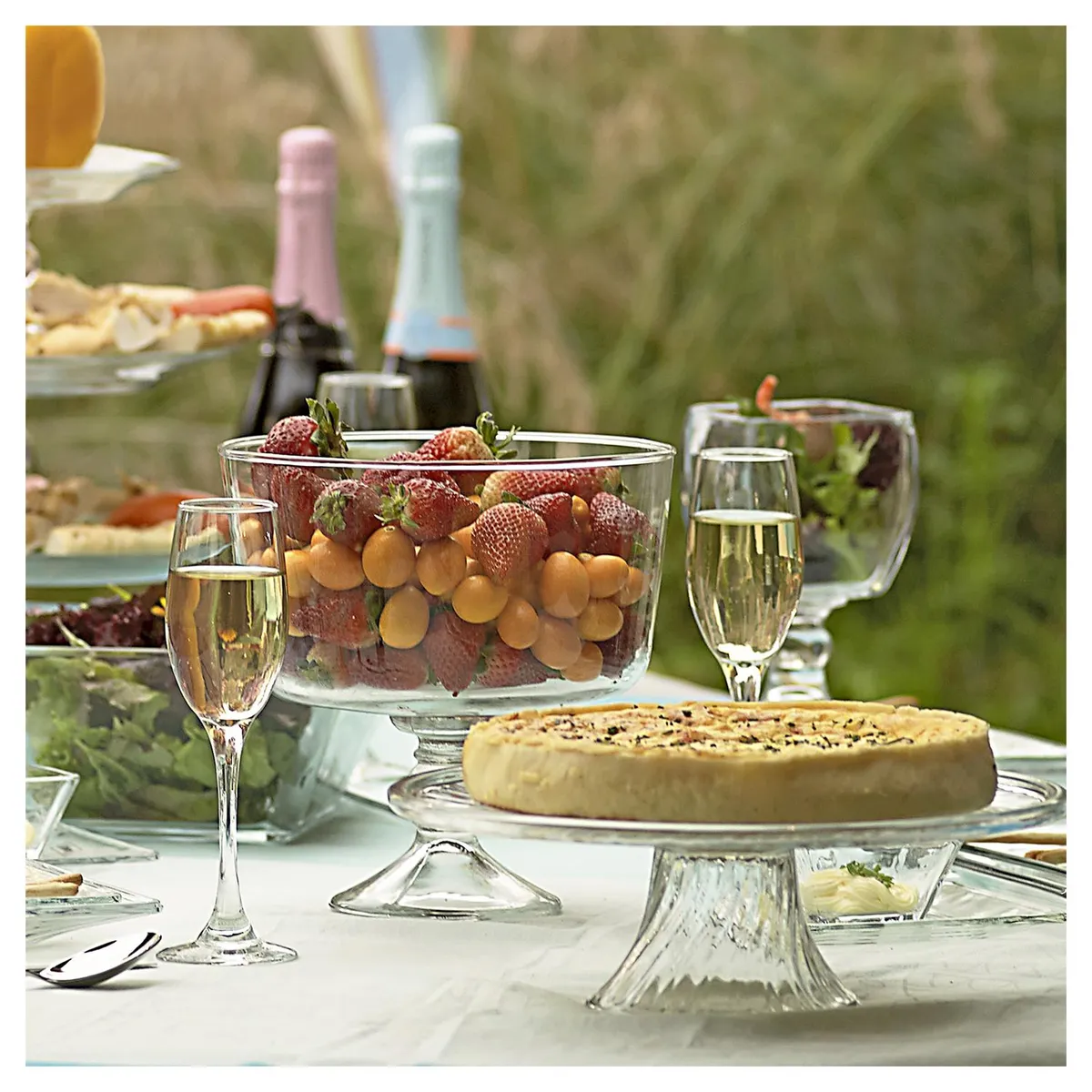 LIBBEY - Fuente Frutas Libbey Transparente Elegante 23 cm Diámetro