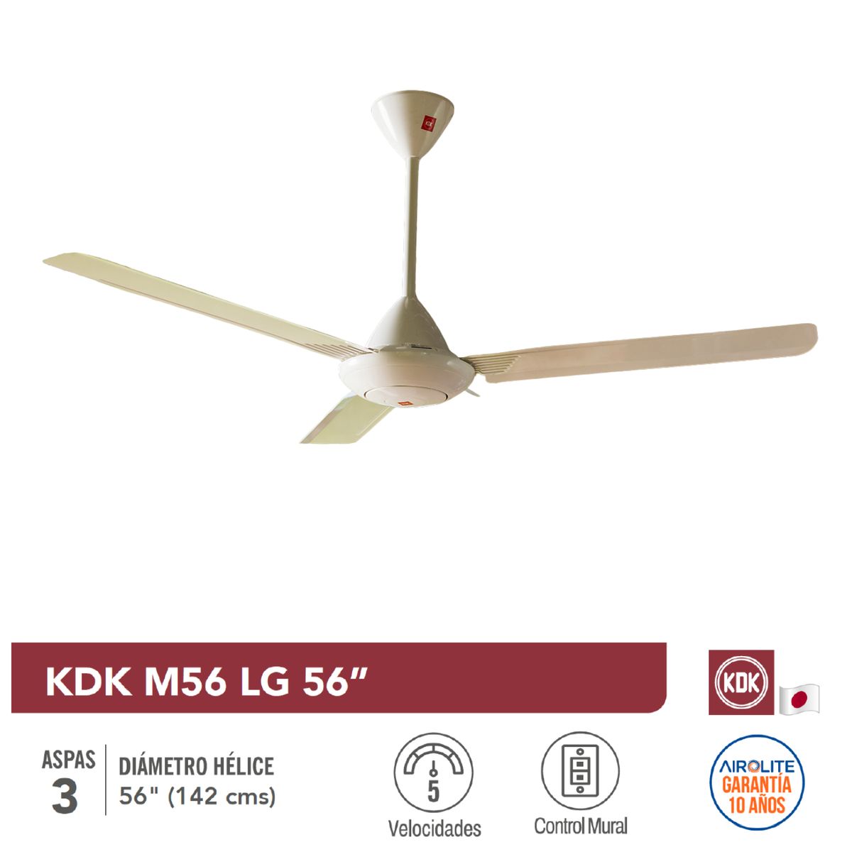 KDK - Ventilador de techo 3 aspas 0,53 W