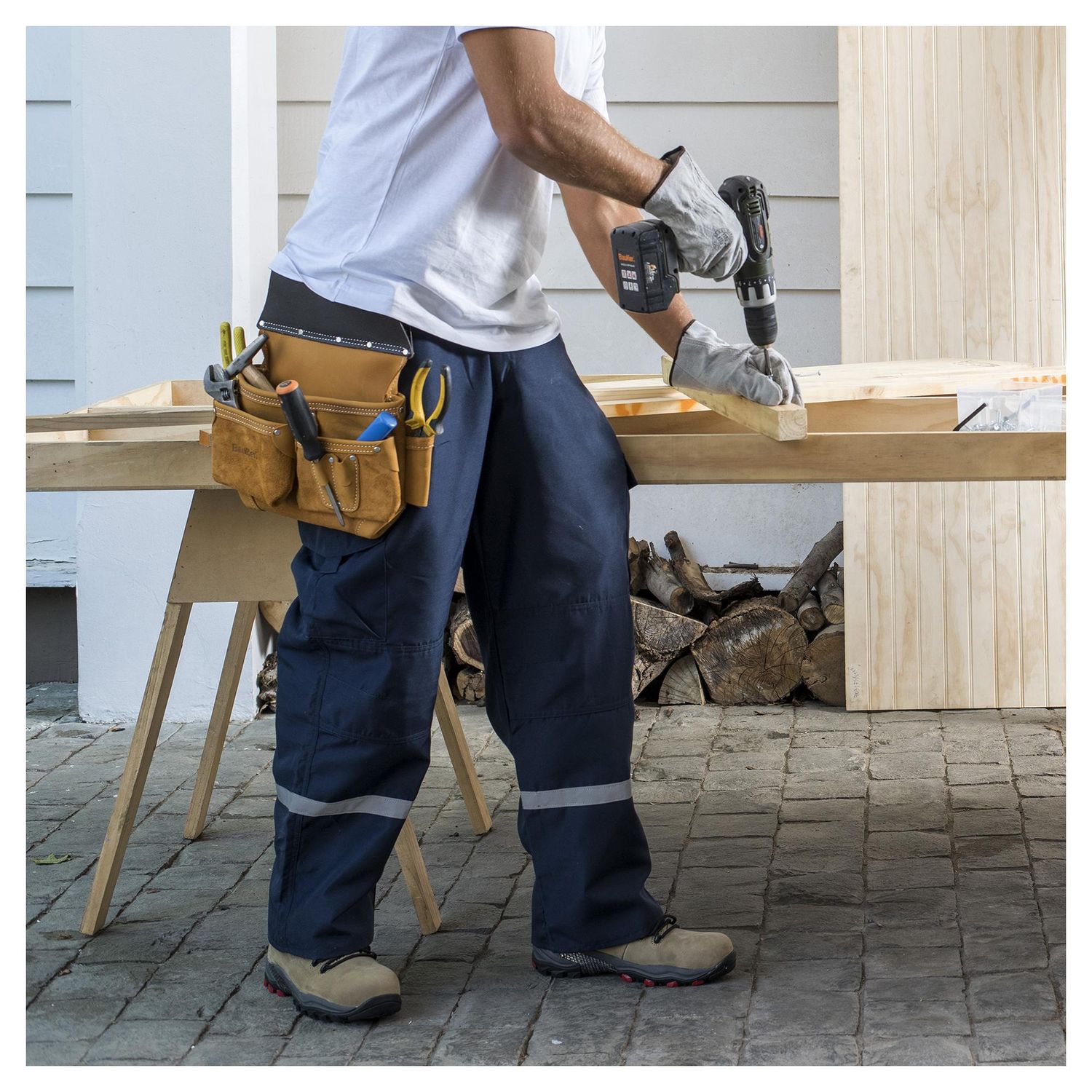 REDLINE - Pantalón Trabajo Cargo Azul