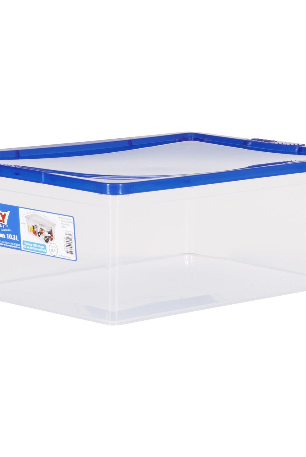 REYPLAST - Caja Organizadora 26x13x38 cm 10.3 l Transparente/ Azul