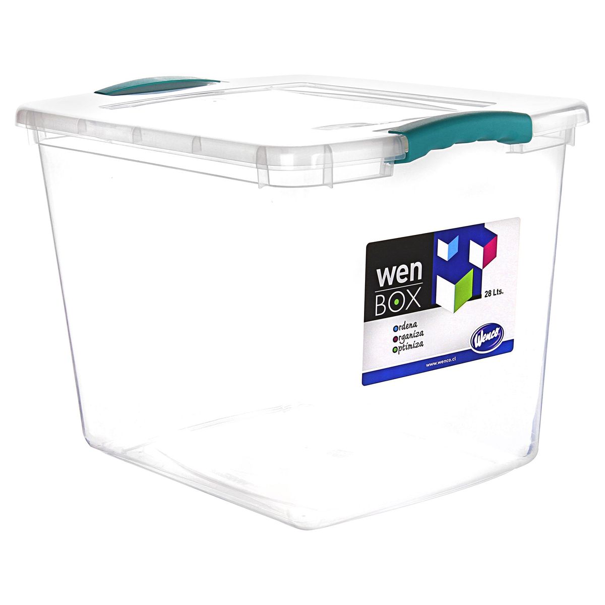 WENCO - Caja Organizadora 32x31x42 cm 28 l Transparente