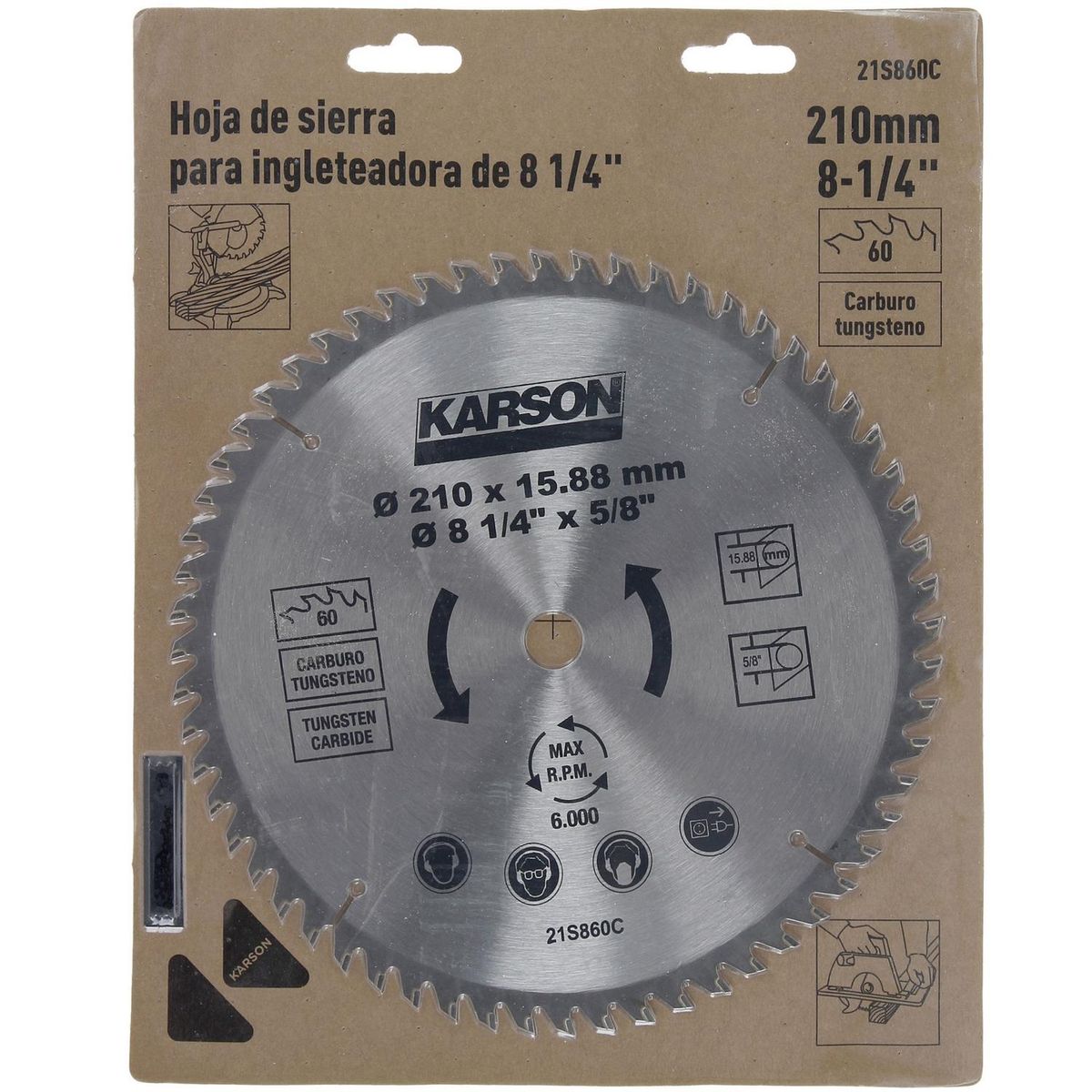 KARSON - Disco de sierra circular 8 1/4" 60 dientes