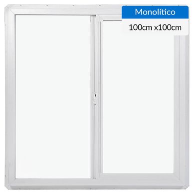 Ventana PVC 100x100 cm monoltico blanco corredera