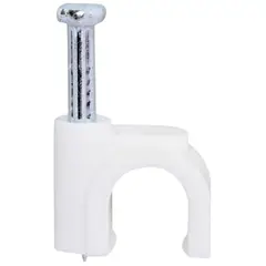 MEC - Grampa con clavo para cable coaxial RG6 7,0mm - Blanco (25 unids)