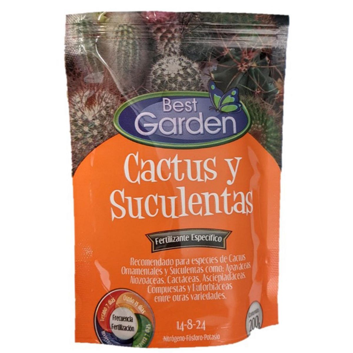 BEST GARDEN - Fertilizante para cactus y suculentas 200 gr bolsa