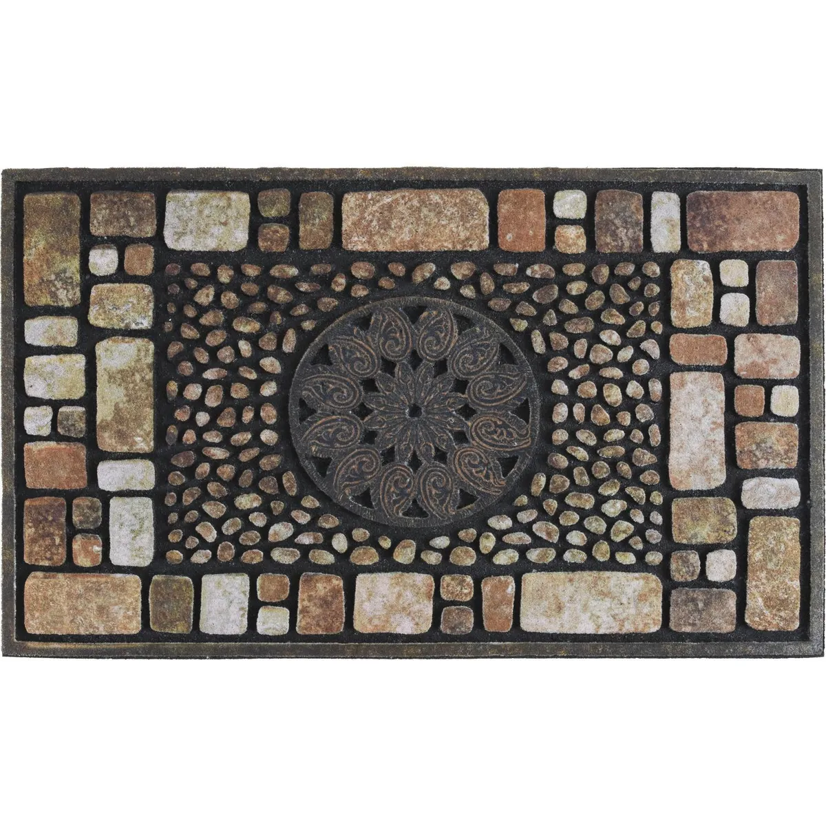 JUST HOME COLLECTION - Limpiapiés Notre Dame 46x77 cm Caucho Multicolor