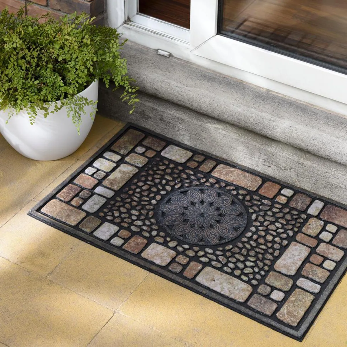 JUST HOME COLLECTION - Limpiapiés Notre Dame 46x77 cm Caucho Multicolor