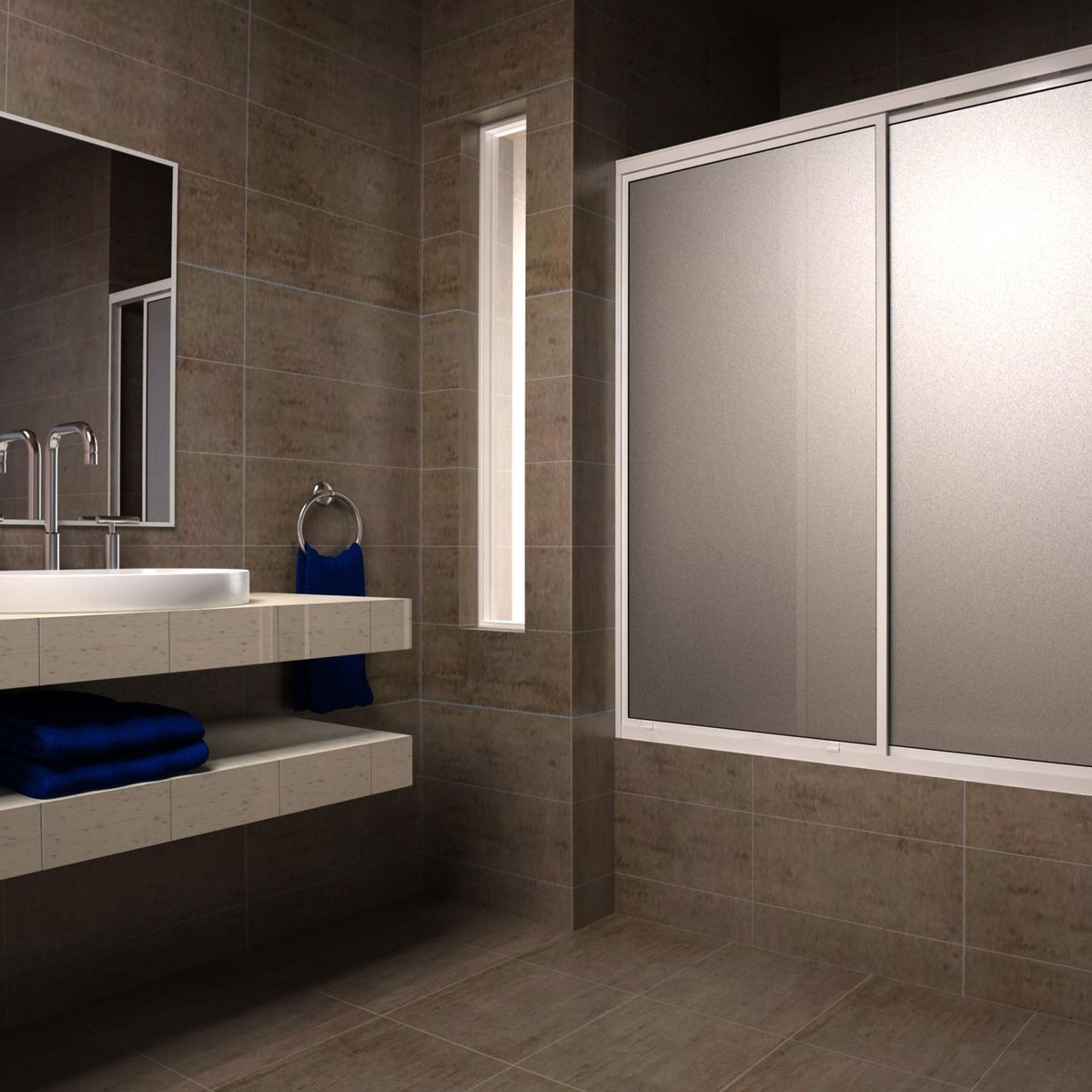 WINTEC - Mampara Tina Acrílico Blanco 130x150cm