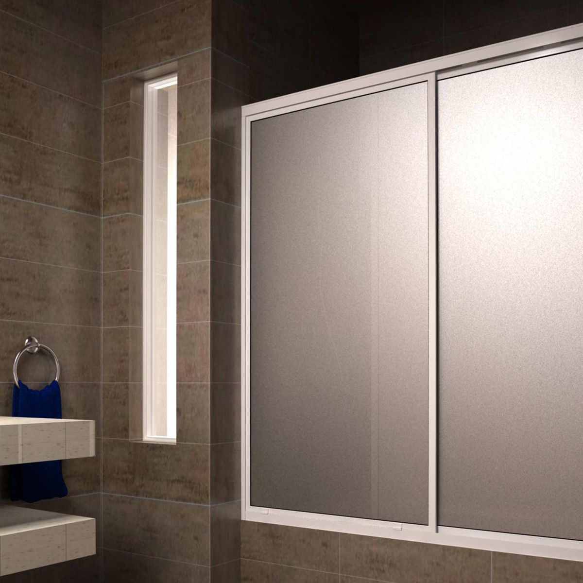 WINTEC - Mampara Tina Acrílico Blanco 130x150cm