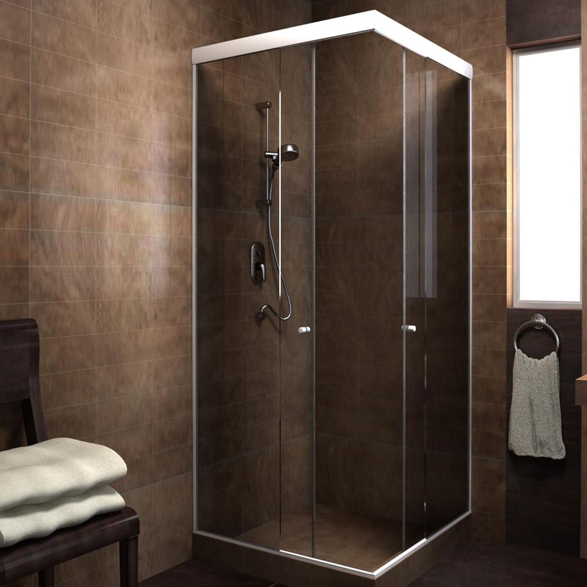 WINTEC - Shower Esquina Vidrio templado Incoloro 85x180cm