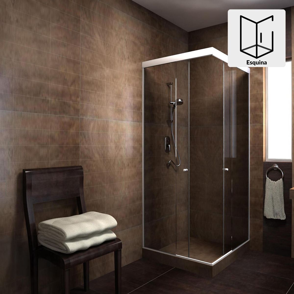 WINTEC - Shower Esquina Vidrio templado Listado 70x180cm