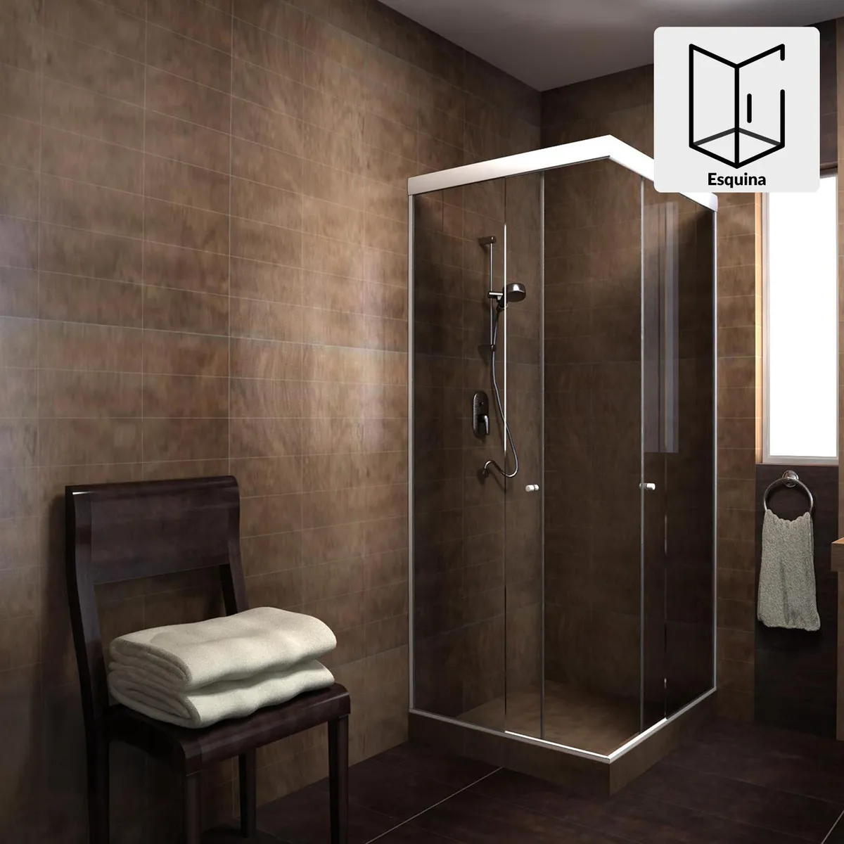 WINTEC - Shower Esquina Vidrio templado Listado 90x180cm