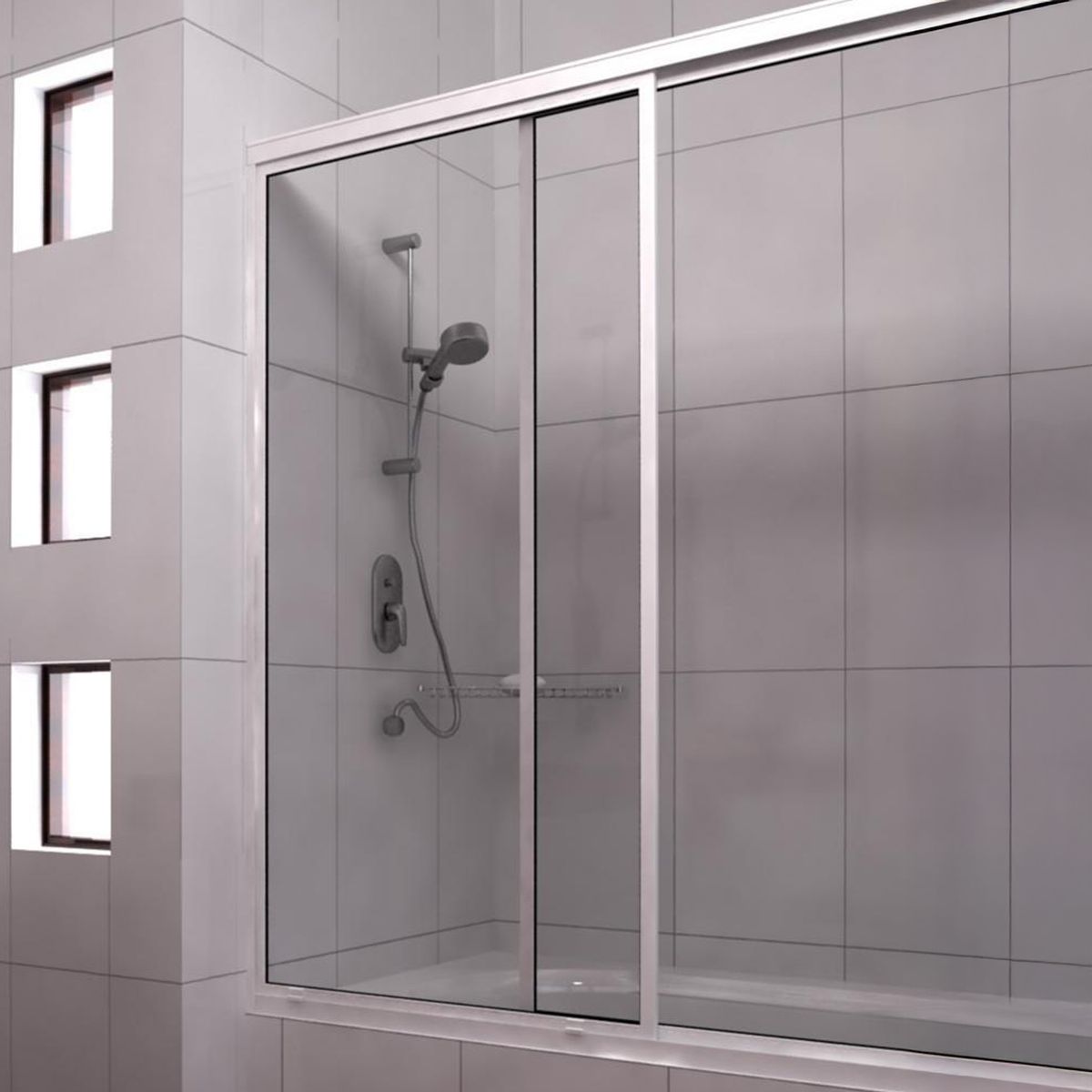 WINTEC - Mampara Tina Vidrio templado Incoloro 130x150cm