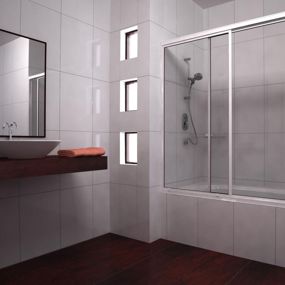 WINTEC - Mampara Tina Vidrio templado Incoloro 160x150cm