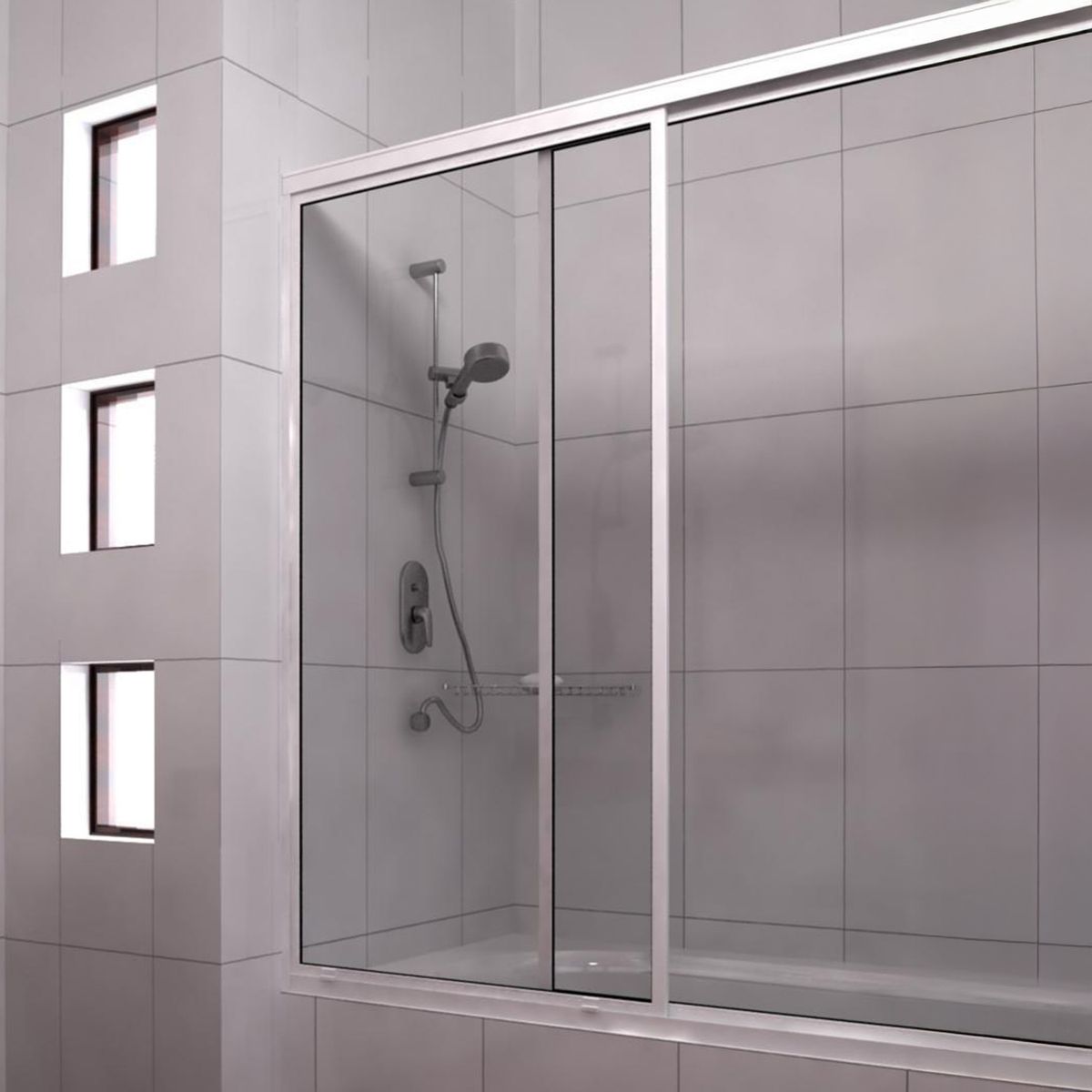 WINTEC - Mampara Tina Vidrio templado Listado 150x150cm