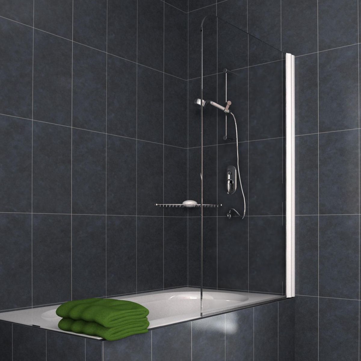 WINTEC - Mampara Batiente Vidrio templado Listado der 80x140cm