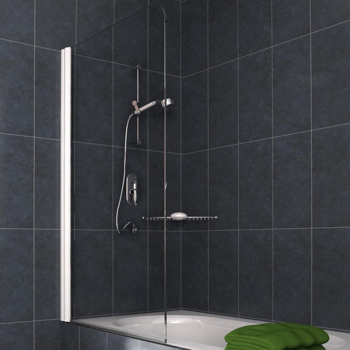 WINTEC - Mampara Batiente Vidrio templado Listado izq 80x140cm