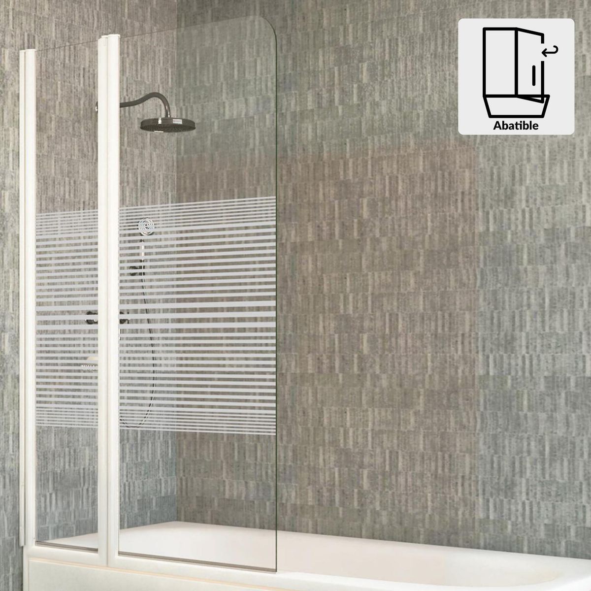 WINTEC - Mampara Batiente Vidrio templado Listado der 110x140cm