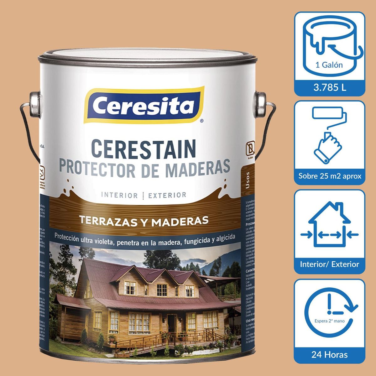 CERESITA - Protector de Madera Cerestain Mate 1 galón(es) Natural