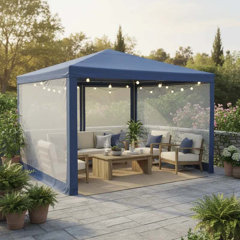 KLIMBER - Toldo Comedor con Malla 3x3 metros Azul