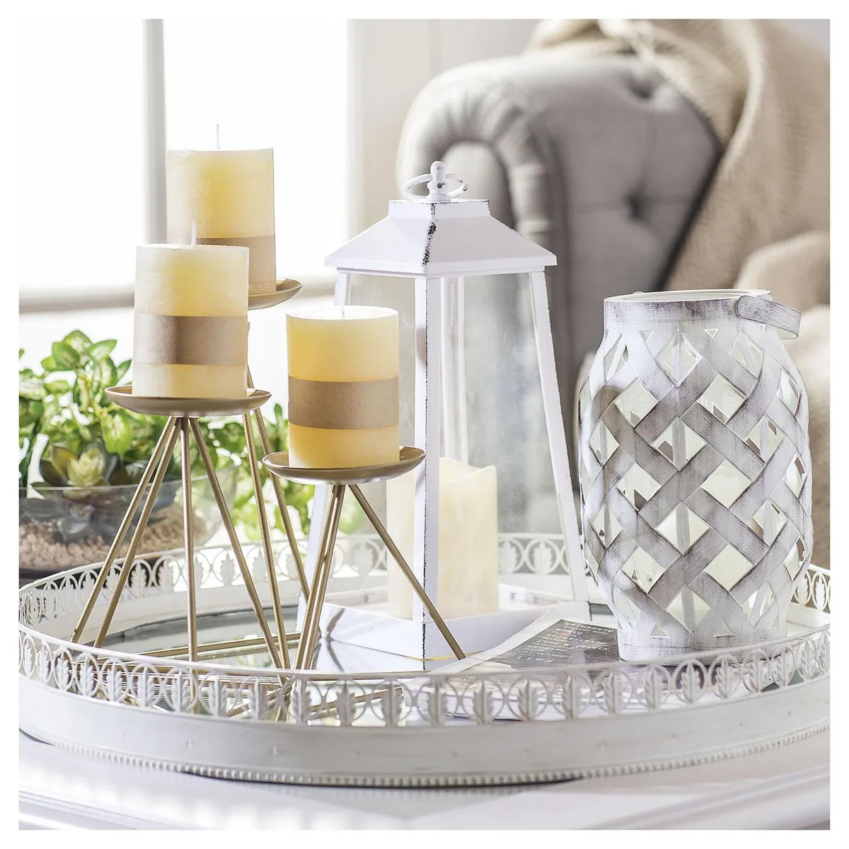 JUST HOME COLLECTION - Vela Rústica Decorativa 10x20 cm Crema