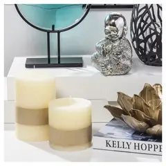 JUST HOME COLLECTION - Vela Rústica Decorativa 10x15 cm Crema