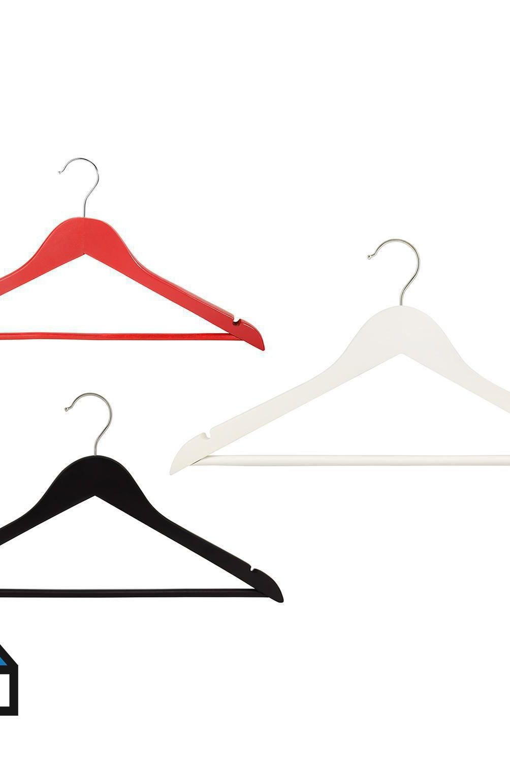 JUST HOME COLLECTION - Set de colgadores para ropa madera 3uds colores surtidos
