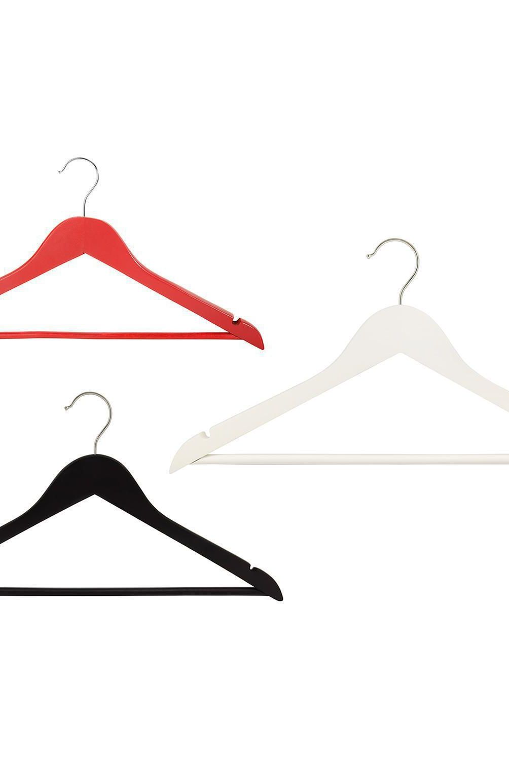 JUST HOME COLLECTION - Set de colgadores para ropa madera 3uds colores surtidos