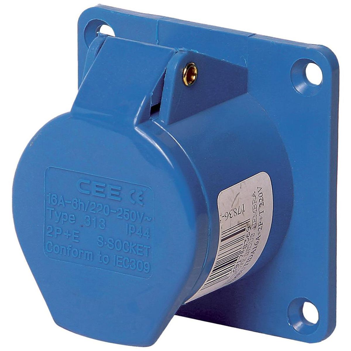 LEXO - Tomacorriente industrial embutida 16 A  2P+T 220V IP44