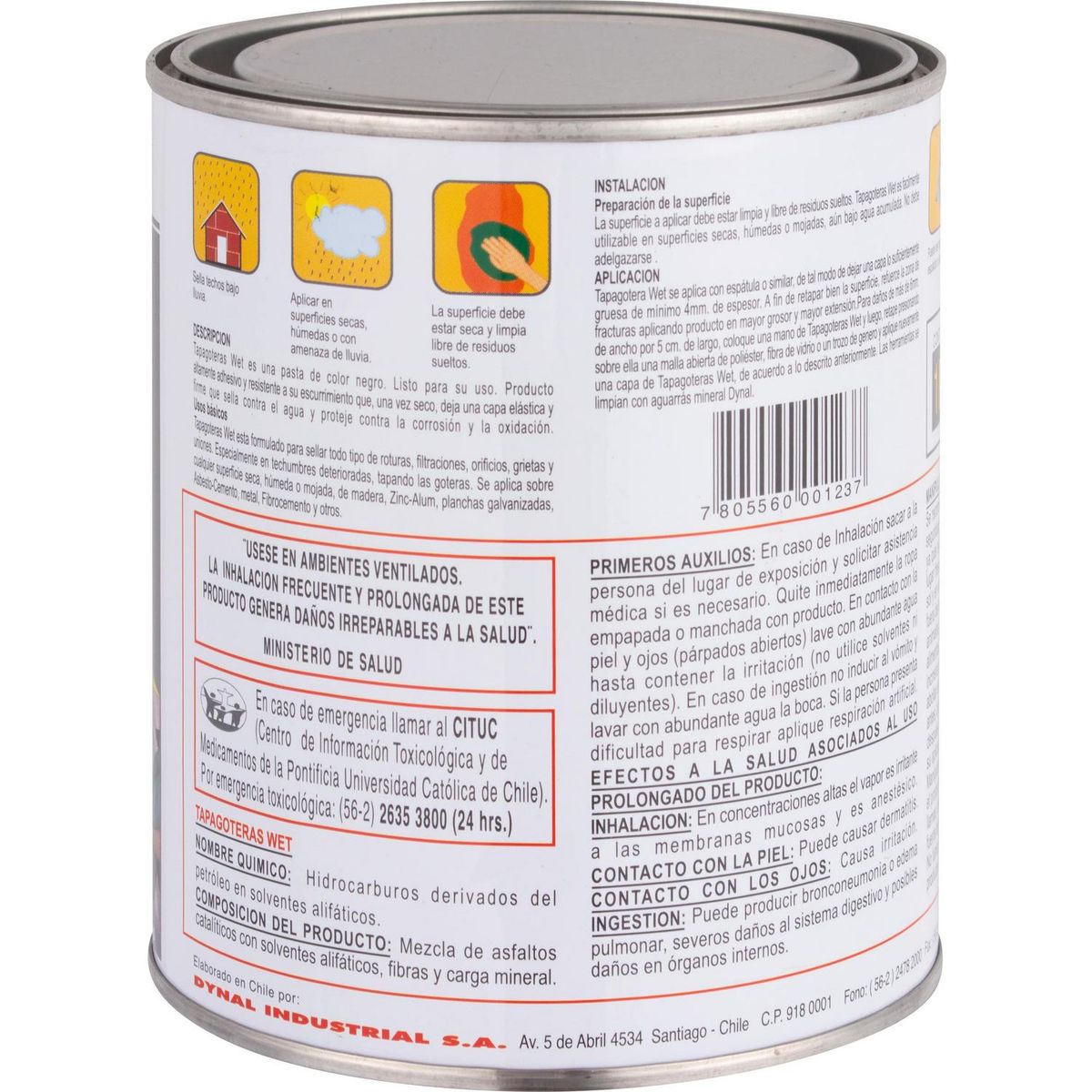 DYNAL - Sellante tapagoteras para techumbres 1/4 gl