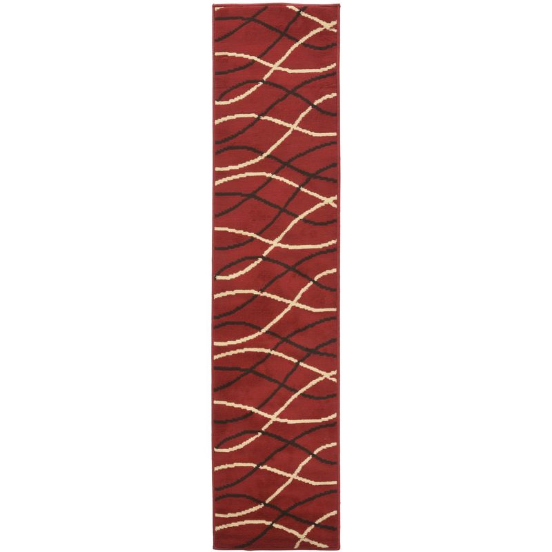 JUST HOME COLLECTION - Alfombra Bcf Rayas 50x212 cm Rojo
