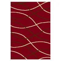 Bajada de Cama Bcf Rayas 50x90 cm Polipropileno Rojo