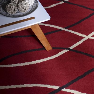 Imagen 2 del producto Bajada de Cama Bcf Rayas 50x90 cm Polipropileno Rojo