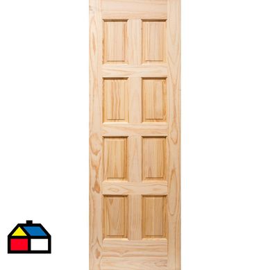 Puerta Pino 8 Paneles 75 x 210cm