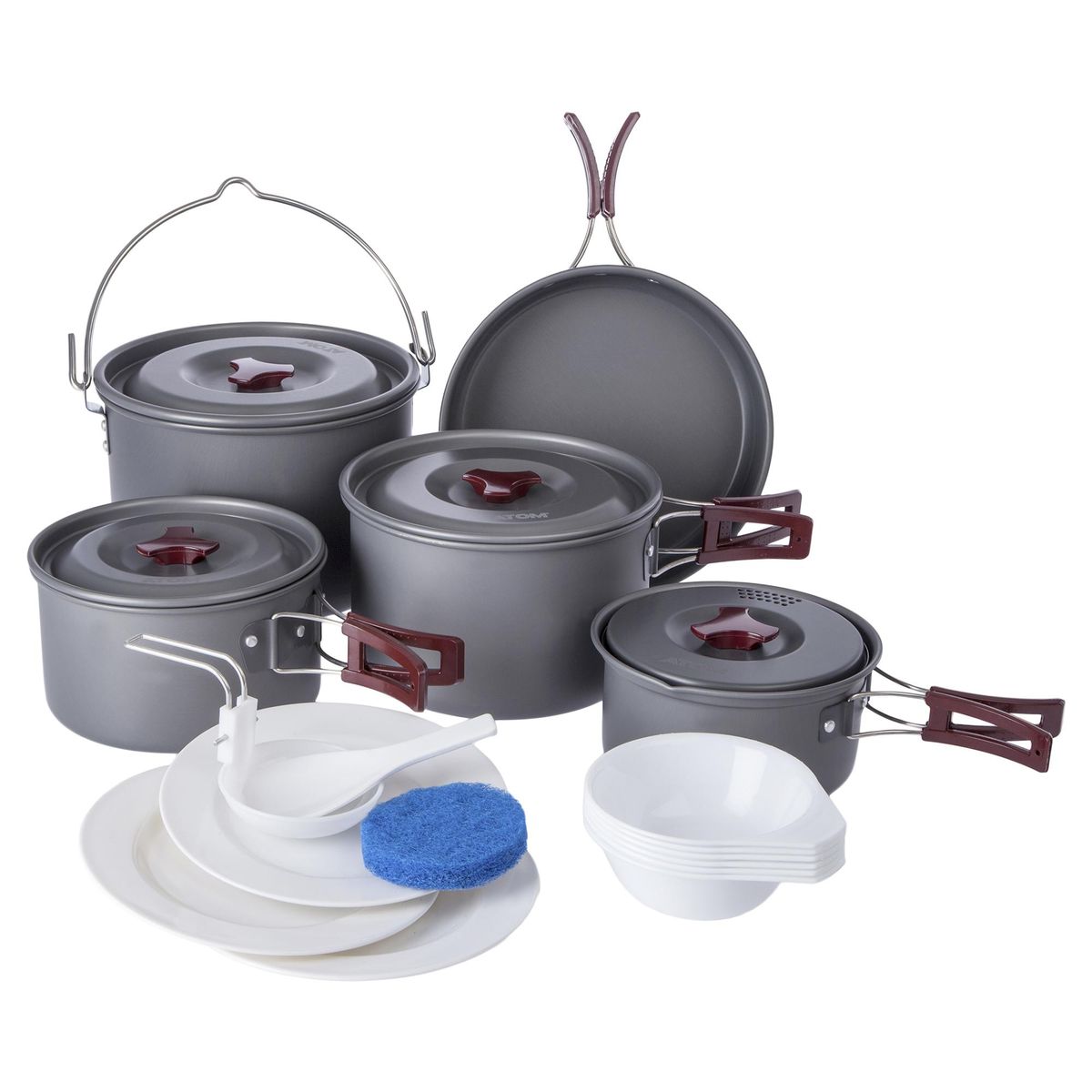 ATOM - Set de Cocina para Camping 8 Personas Metal 21 Pieza(s)