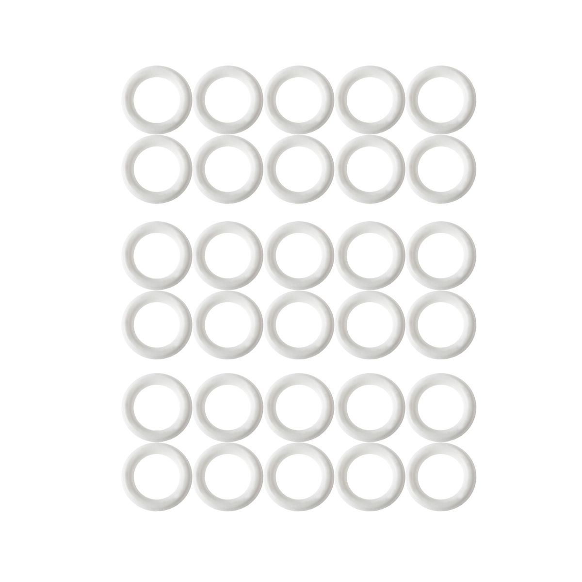 DECOROD - Set de argollas para cortina 19 mm 30 unidades blanco