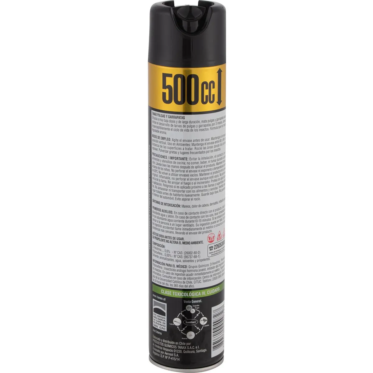 TANAX - Insecticida para pulgas y garrapatas 500 ml aerosol