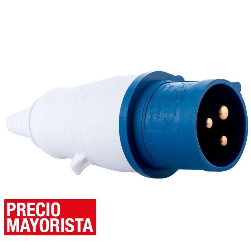 LEXO - Enchufe industrial macho volante 16 A  2P+T 220V IP44