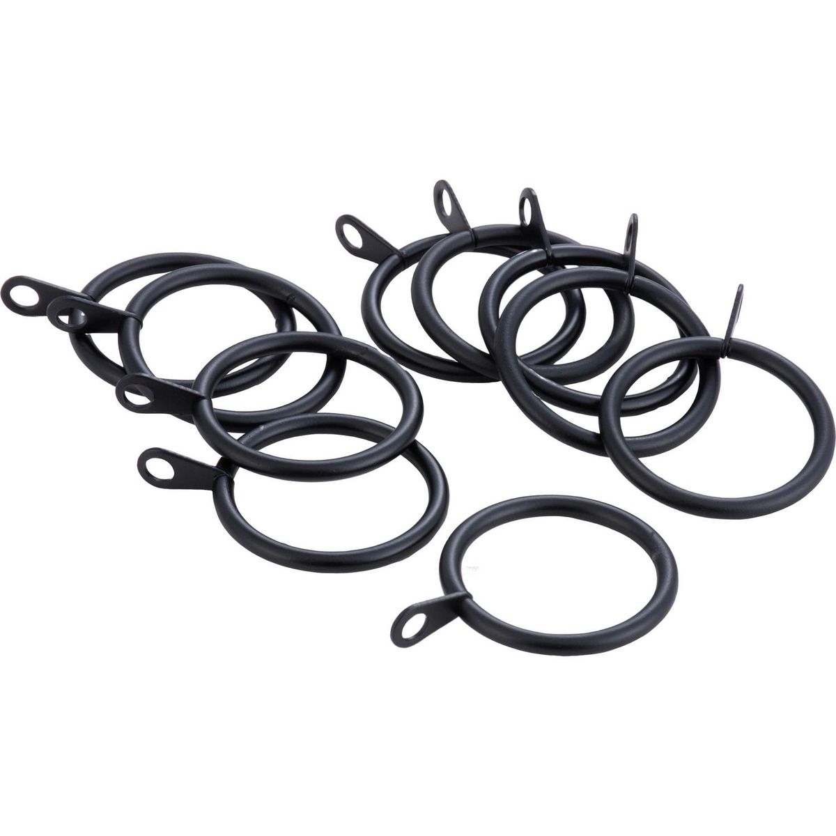 JUST HOME COLLECTION - Set de argollas para cortina 19 mm 10 unidades negro