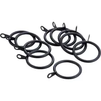 Set De Argollas Para Cortina 19 Mm 10 Unidades Negro