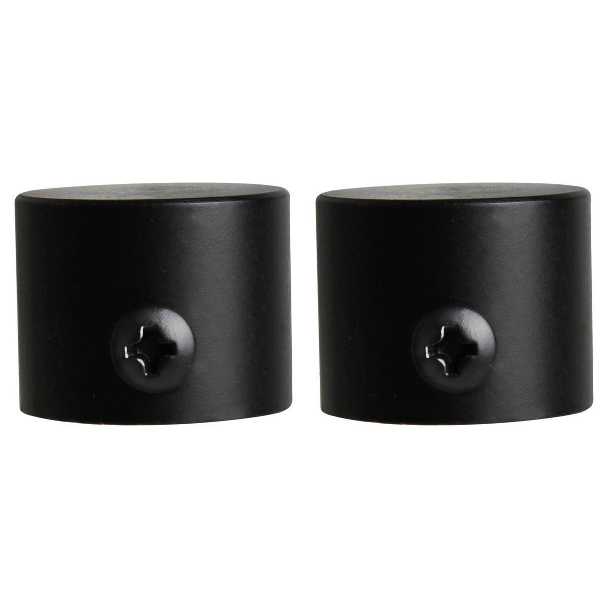 JUST HOME COLLECTION - Set de terminales para barra de cortina 19 mm 2 unidades negro