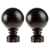 Set De Terminales Para Barra De Cortina 19 Mm 2 Unidades Negro