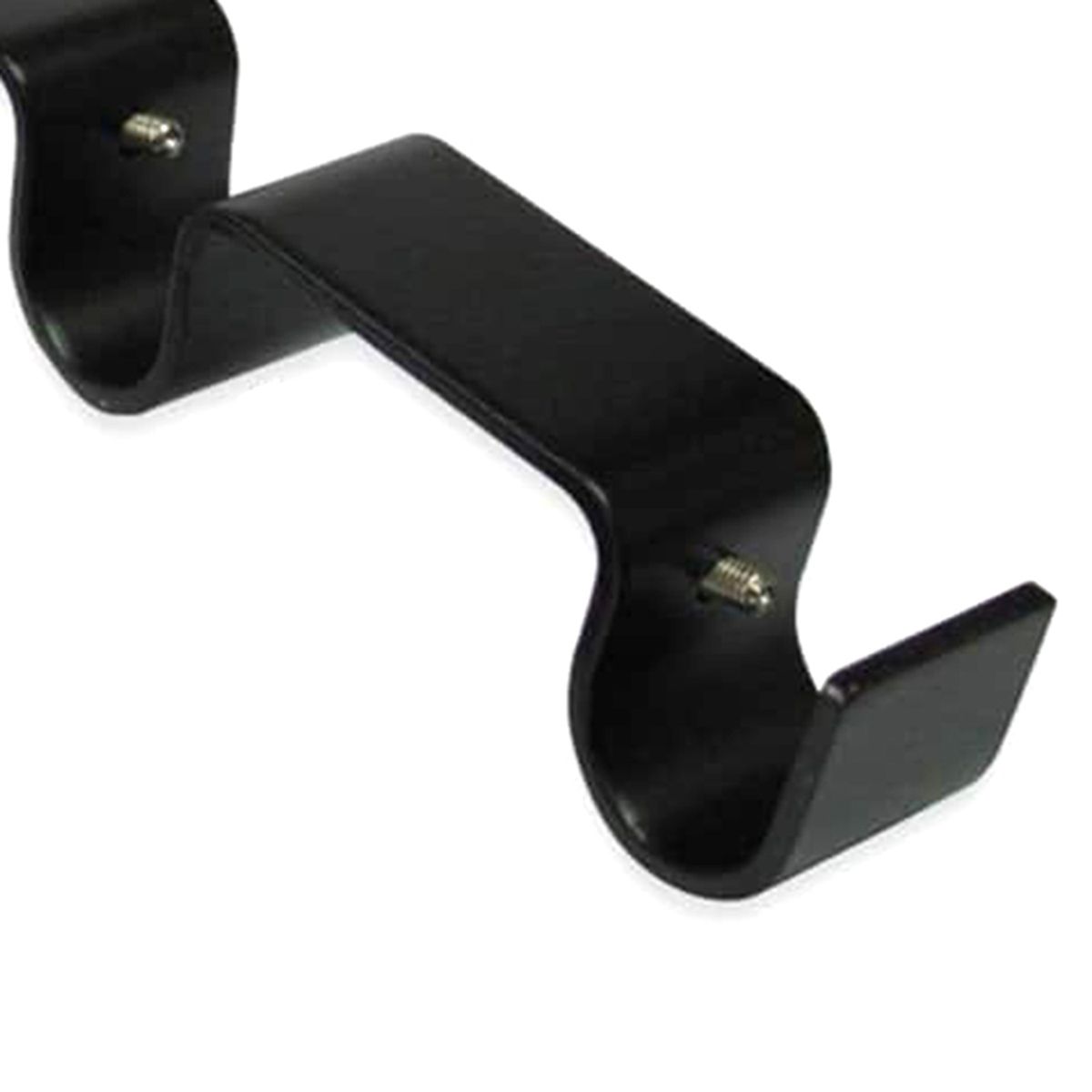 JUST HOME COLLECTION - Set de soportes para barra de cortina 19 mm 2 unidades negro