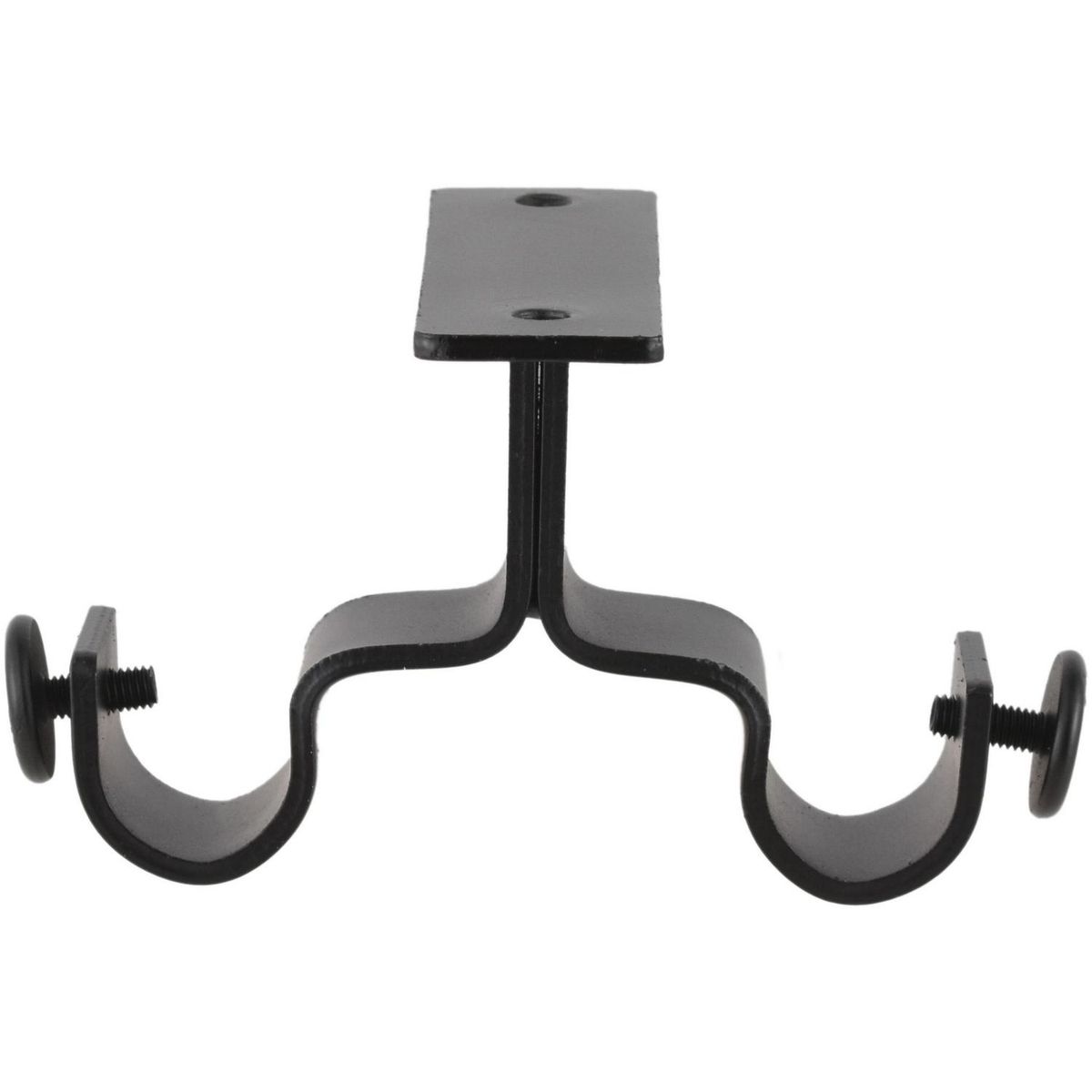 JUST HOME COLLECTION - Set de soportes para barra de cortina 19 mm 2 unidades negro